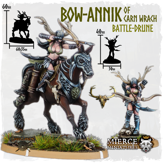 Bow-Annik of Carn Wrach, Battle-Drune on Foot and on Margh