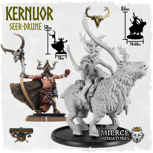 Kernuor, Seer-Drune on Foot and on Karnun-Beast