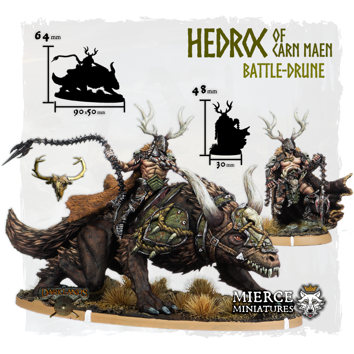 Hedroc of Carn Maen, Battle-Drune on Foot and on Hound-Margh