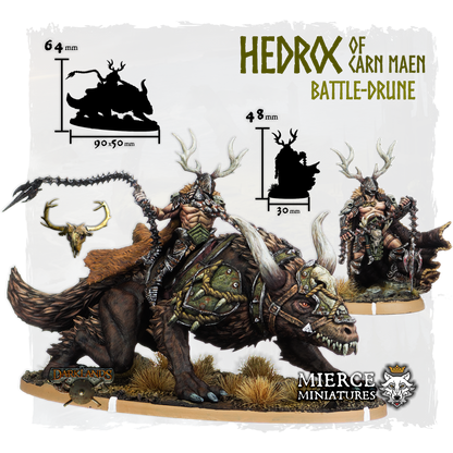 Hedroc of Carn Maen, Battle-Drune on Foot and on Hound-Margh