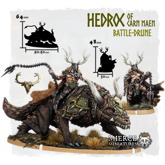 Hedroc of Carn Maen, Battle-Drune on Foot and on Hound-Margh