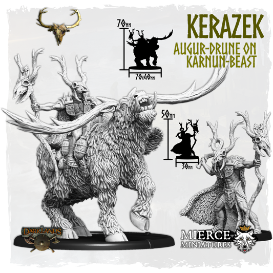 Kerazek, Augur-Drune on Foot and on Karnun-Beast