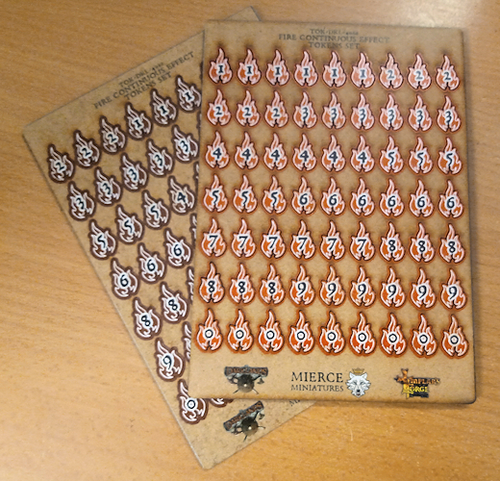 Darklands Fire Numbered Continuous Effect Tokens Set