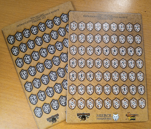 Darklands Petrification Numbered Continuous Effect Tokens Set