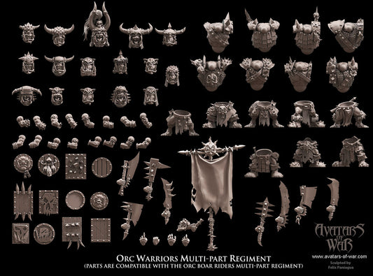 Shieldwall Orc Warriors with Cleavers Multi-Part Regiment