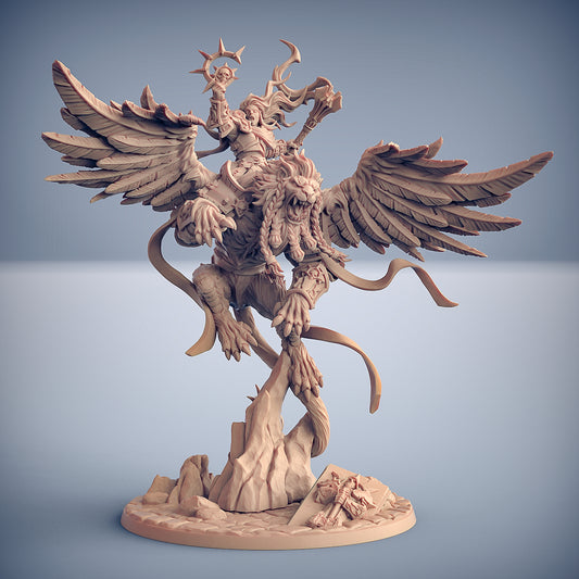 Agata the Pillar of Faith on Winged Lion with scenic base