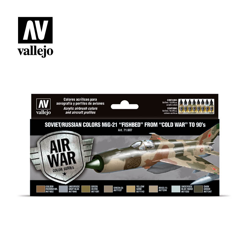 Vallejo Model Air Soviet and Russian MiG-21 Fishbed (1950s-90s) Set