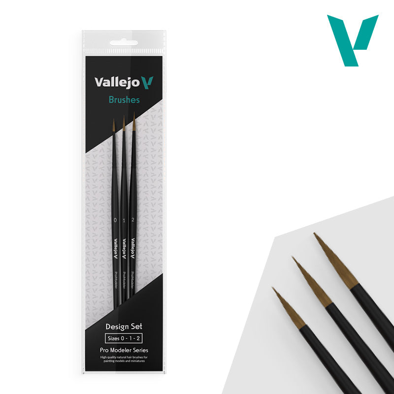 Vallejo Pro Modeller Brush Design Set (0, 1, 2)