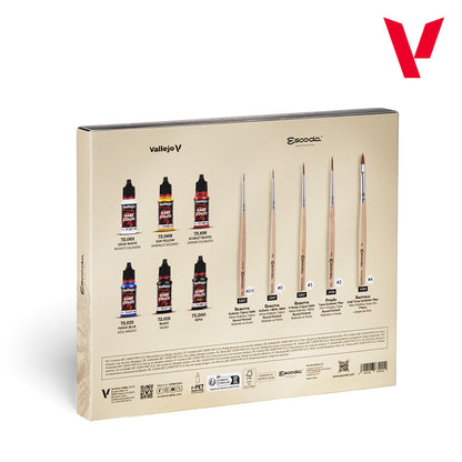 Vallejo Escoda Ultimate Miniature Paint Set and Brushes