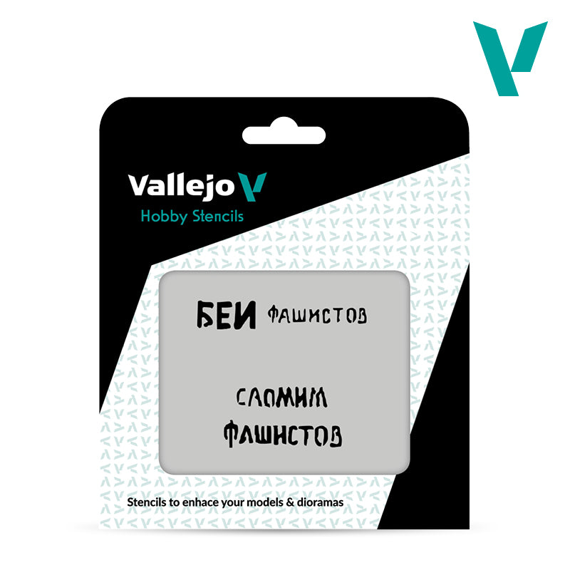 Vallejo Stencils 1/35 Soviet WWII Tank Slogans 1