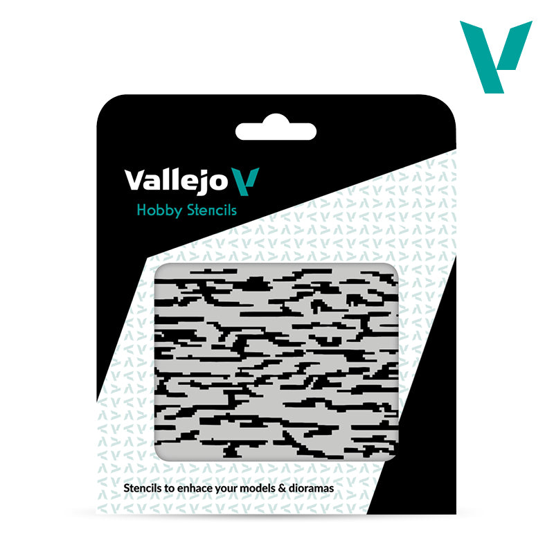 Vallejo Stencils 1/32 Pixelated Modern Camouflage