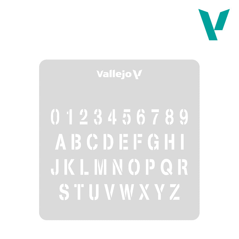 Vallejo Stencils 1/35 Stamp Font