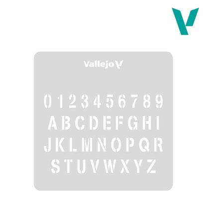 Vallejo Stencils 1/35 Stamp Font