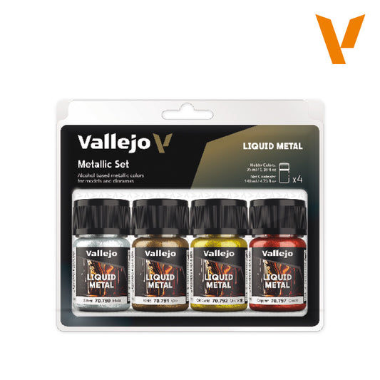 Vallejo Liquid Metal Gold, Silver and Copper Set