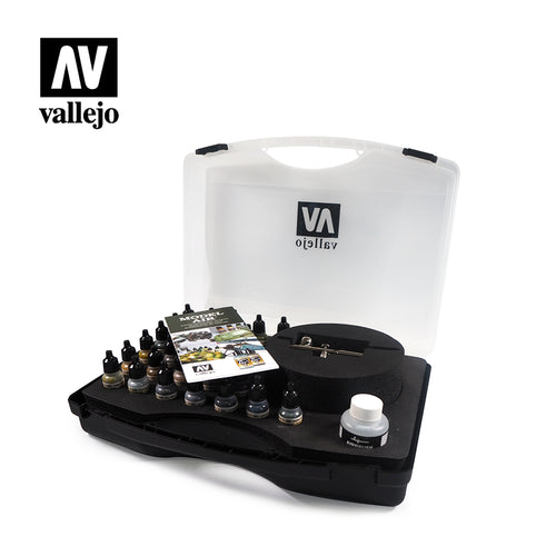 Vallejo Model Air Basic Colours and Airbrush Carry Case Set