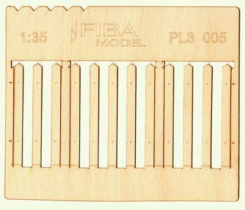 Model Scene - PL3-005 - Tall Gapped Wooden Picket Fence