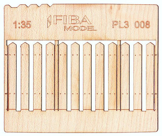Model Scene - PL3-008 - Tall Gapped Wooden Stockade Fence I