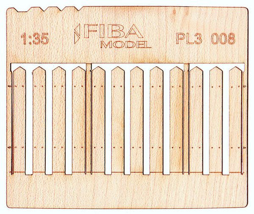 Model Scene - PL3-008 - Tall Gapped Wooden Stockade Fence I