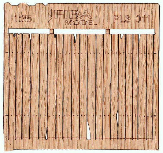 Model Scene - PL3-011 - Tall Damaged Wooden Fence I