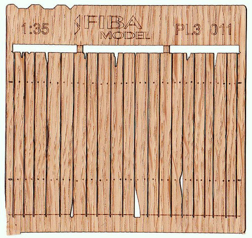 Model Scene - PL3-011 - Tall Damaged Wooden Fence I
