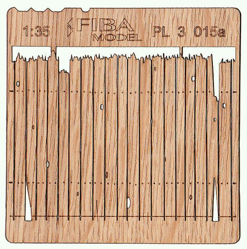 Model Scene - PL3-015 - Tall Damaged Wooden Fence II