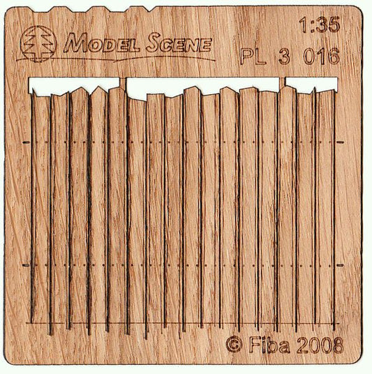 Model Scene - PL3-016 - Tall Irregular Wooden Fence I