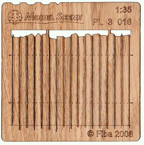 Model Scene - PL3-016 - Tall Irregular Wooden Fence I