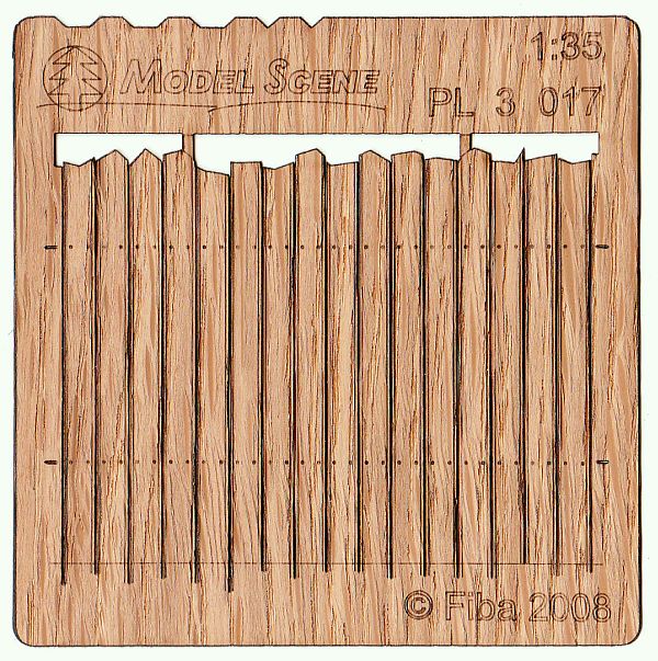 Model Scene - PL3-017 - Tall Irregular Wooden Fence II