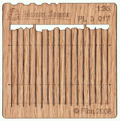 Model Scene - PL3-017 - Tall Irregular Wooden Fence II