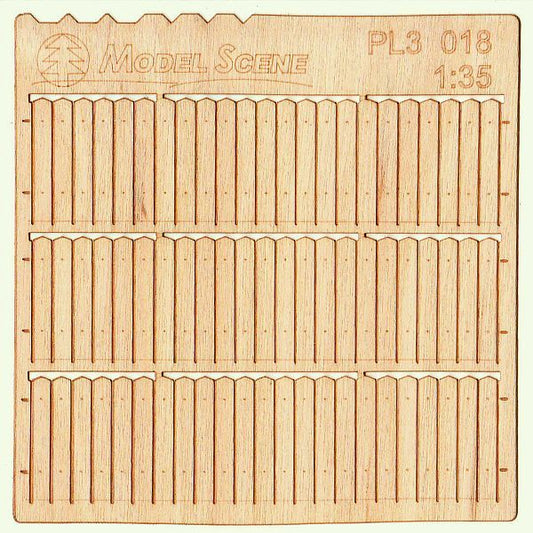 Model Scene - PL3-018 - Tall Short Wooden Picket Fence