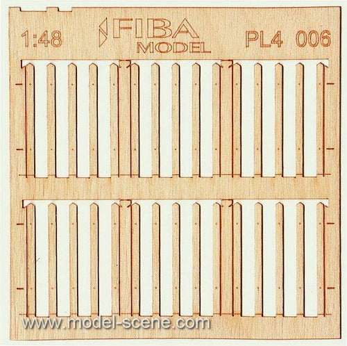Model Scene - PL4-006 - Medium Gapped Narrow Wooden Picket Fence