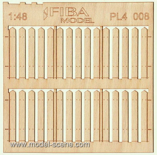 Model Scene - PL4-008 - Medium Gapped Wooden Stockade Fence I