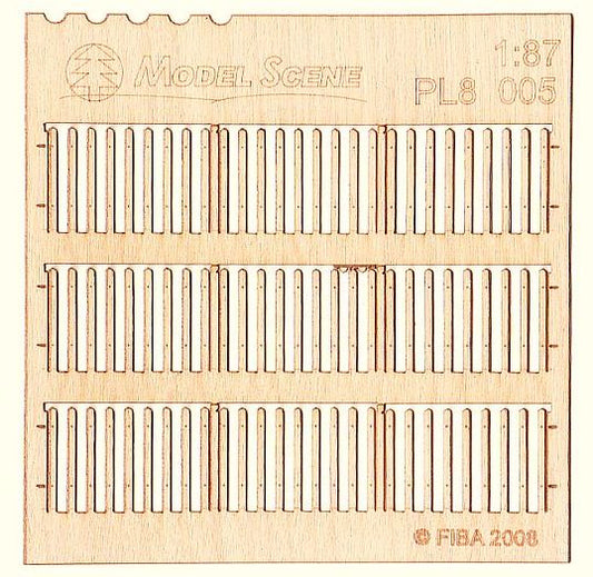 Model Scene - PL8-005 - Small Gapped Wooden Picket Fence