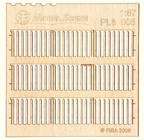 Model Scene - PL8-005 - Small Gapped Wooden Picket Fence