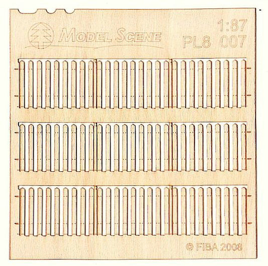 Model Scene - PL8-007 - Small Gapped Narrow Wooden Stockade Fence