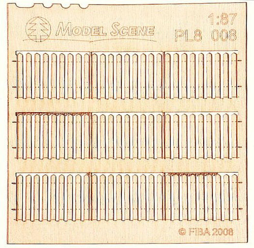 Model Scene - PL8-008 - Small Gapped Wooden Stockade Fence I