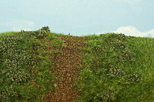 Model Scene - F542 - Grass Mat with Dirt Track in Early Summer (18x28cm)