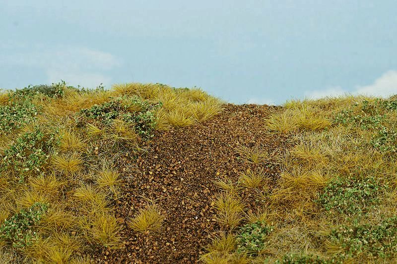 Model Scene - F543 - Grass Mat with Dirt Track in Late Summer (18x28cm)